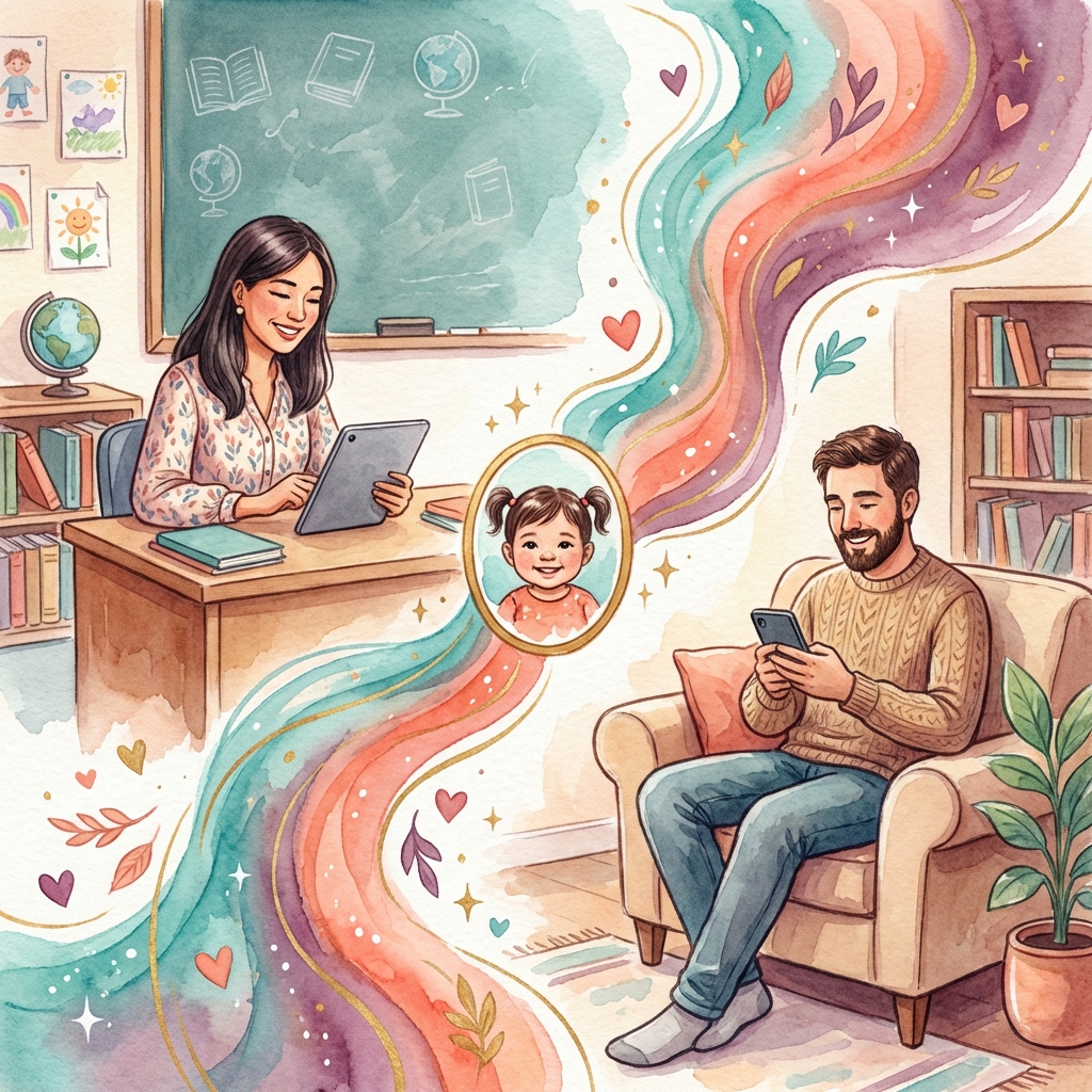Educator and parent connected through shared stories